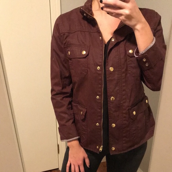 J Crew Downtown Field Jacket Maroon 